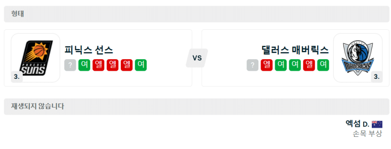 12.28(토) 11:00 NBA 피닉스 선즈 댈러스 매버릭스 농구 풋프린트 센터