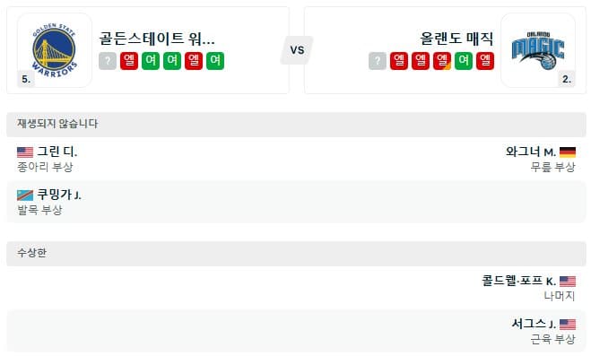 02.04(화) 12:00 NBA 골든스테이트 워리어스 올랜도 매직 농구 체이스 센터